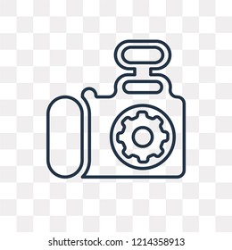 Photo camera vector outline icon isolated on transparent background, high quality linear Photo camera transparency concept can be used web and mobile