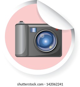 Photo camera vector sticker
