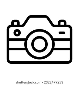 Icono De Línea Espesa Del Vector De Cámara Fotográfica Para Uso Personal Y Comercial.
