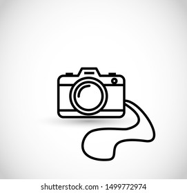 Photo camera vector thin line style icon