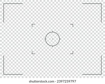 Photo camera viewfinder interface. Smartphone camera focusing screen of the camera grid. Video ui for cellphone on transparent background.