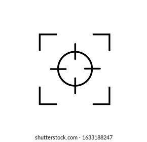 Photo camera viewfinder. Isolated vector sign symbol. Screen photography frame. Focus line in abstract style. Focus vector line icon. EPS 10