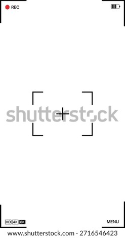 Photo camera viewfinder vertical and horizontal overlay. Video camera viewfinder frame. Camera recording screen template for overlay. Transparent PNG and vector illustration.-2


