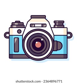 Photo Camera Vivid Flat Image. Perfect for different cards, textile, web sites, apps 