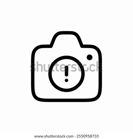 photo camera warning error exclamation mark icon sign vector