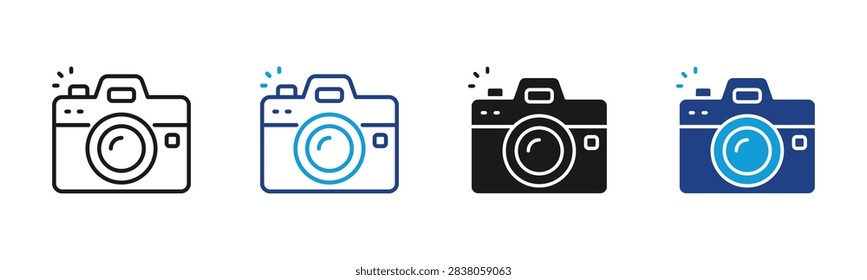 Photo Camera Web icon with multiple style collection