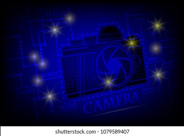 Photo camera web icon,flat design