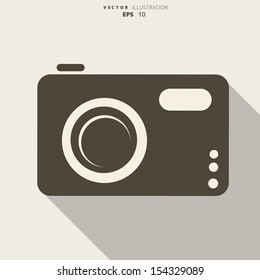 Photo camera web icon,flat design