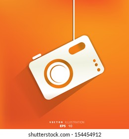 Photo camera web icon,flat design