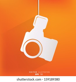Photo camera web icon,flat design