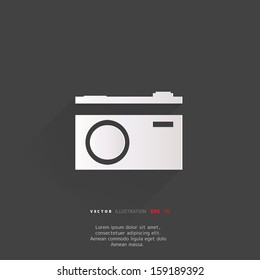 Photo camera web icon,flat design