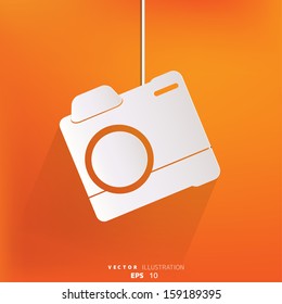 Photo camera web icon,flat design