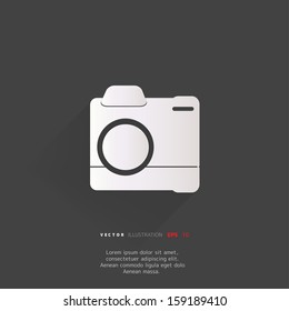 Photo camera web icon,flat design