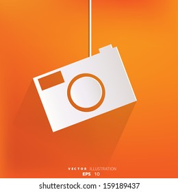 Photo camera web icon,flat design