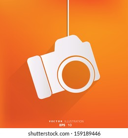 Photo camera web icon,flat design