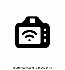photo camera wifi icon sign vector