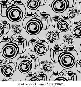 photo cameras seamless pattern