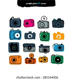 Photo cameras set illustration