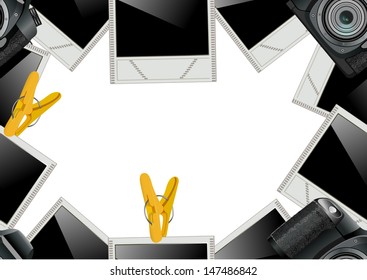 photo cameras and photo vector seamless pattern