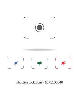 photo capture logo icon. Elements of photo camera in multi colored icons. Premium quality graphic design icon. Simple icon for websites, web design, mobile app, info graphics on white background