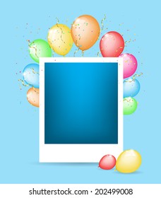 Photo card with color balloons