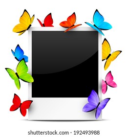 Photo card with color butterflies