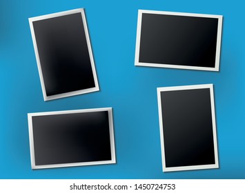 Photo card frame. Photo effect. Template or mockup for design.