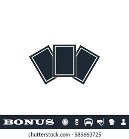 Photo card icon flat. Black pictogram on white background. Vector illustration symbol and bonus button