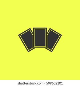 Photo card icon flat. Black pictogram on white background. Vector illustration symbol and bonus button