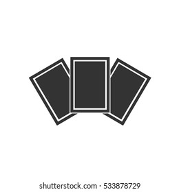 Photo card icon flat. Illustration isolated on white background. Vector grey sign symbol