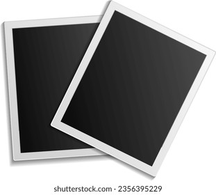 Cartas fotográficas con marco negro vacío. Burla realista