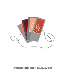 Photo cards Vector Icon. Special design. Stock vector illustration isolated on white background.