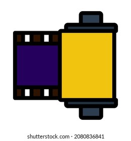 Photo Cartridge Reel Icon. Editable Bold Outline With Color Fill Design. Vector Illustration.