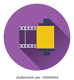 Photo cartridge reel icon. Flat design. Vector illustration.