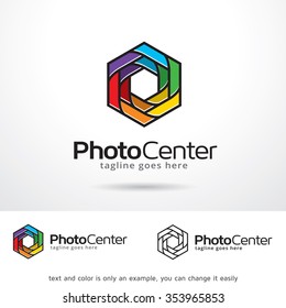 Photo Center Logo Template Design Vector
