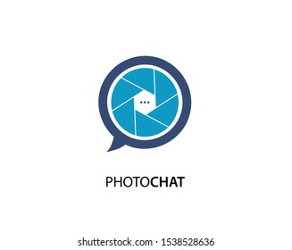 photo chat creative logo template design vector 