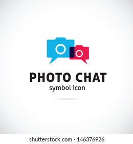 Photo chat symbol icon or logo template