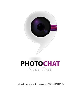 Photo Chat Symbol. Vector Illustration. 