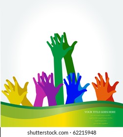 Photo of clapping hands. Vector illustration.