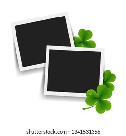 Photo With Clover With Gradient Mesh, Vector Illustration
