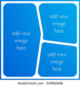 photo collage frame, empty frame with places for design,  vector template