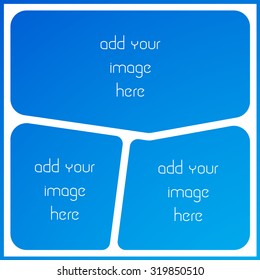 cuadro de comparación fotográfica, marco vacío con lugares para el diseño, plantilla vectorial