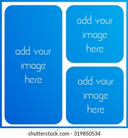 photo collage frame, empty frame with places for design,  vector template