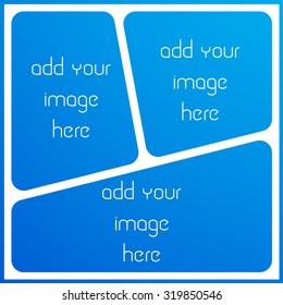 photo collage frame, empty frame with places for design,  vector template