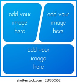 photo collage frame, empty frame with places for design,  vector template