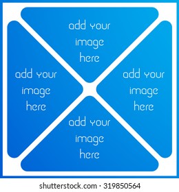 photo collage frame, empty frame with places for design,  vector template