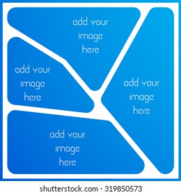 photo collage frame, empty frame with places for design,  vector template