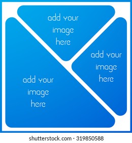 photo collage frame, empty frame with places for design,  vector template