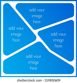 photo collage frame, empty frame with places for design,  vector template