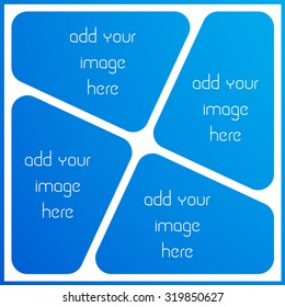 Photo Collage Frame, Empty Frame With Places For Design,  Vector Template